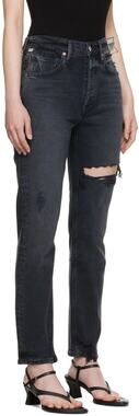 Citizens of Humanity Jolene Black Straight Jeans Sz 27 Distress Jeans Denim Nice